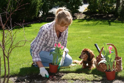 Compost and mulch being returned to planting beds